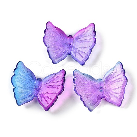 Spray Painted Glass Beads GLAA-Z007-02H-1