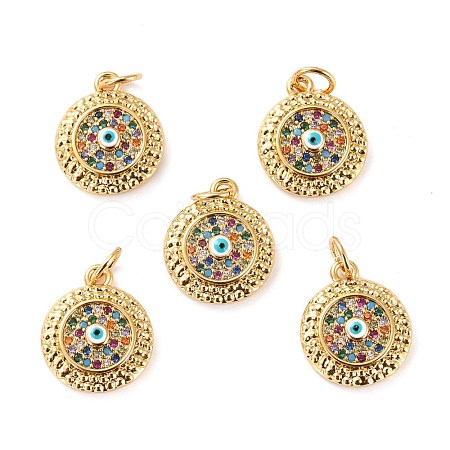 Brass Micro Pave Cubic Zirconia Pendants ZIRC-P092-010G-02-RS-1