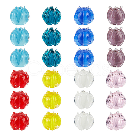 Nbeads 32Pcs 8 Colors Handmade Lampwork Beads LAMP-NB0001-95-1