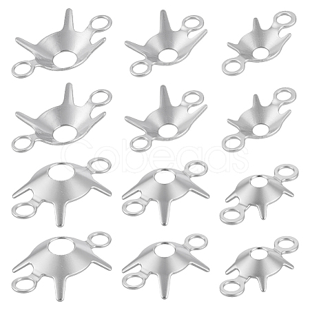 12Pcs Sterling Silver Rhinestone Claw Settings STER-BC0003-82-1