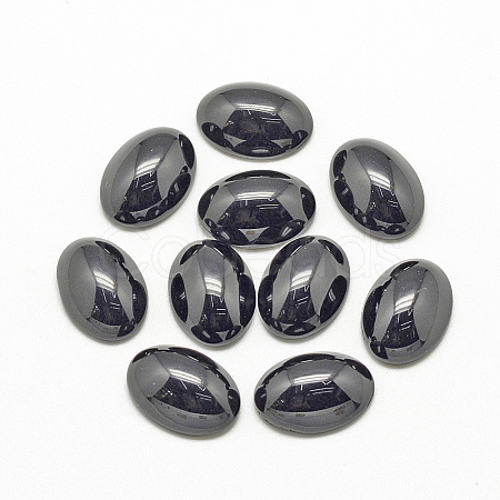 Natural Black Stone Cabochons X-G-R415-14x10-46-1