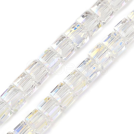 Electroplate Transparent Glass Beads Strands EGLA-B011-07A-AB06-1