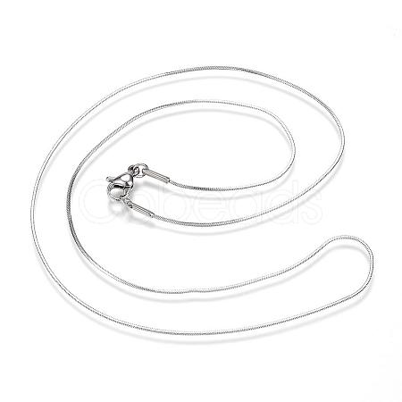 Non-Tarnish 304 Stainless Steel Snake Chain Necklaces NJEW-D285-36P-1
