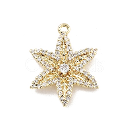 Brass Pave Clear Cubic Zirconia Pendants KK-Z061-09G-02-1