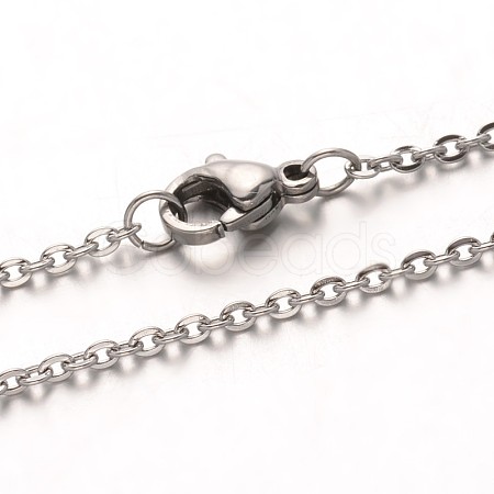 Non-Tarnish 304 Stainless Steel Cable Chain Necklaces NJEW-M124-02P-01-1