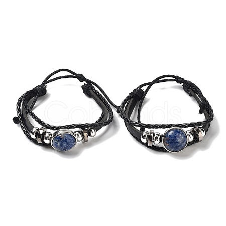 Natural Blue Spot Jasper Multi-strand Bracelets BJEW-Q337-01I-1