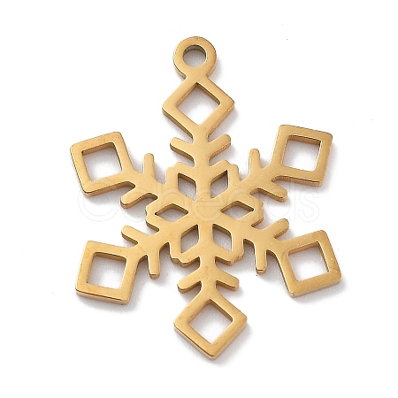 Christmas Theme 304 Stainless Steel Pendants STAS-R003-04G-04-1