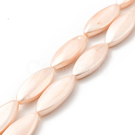 Electroplated Shell Pearl Beads Strands BSHE-G027-10-1