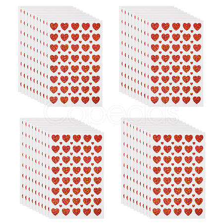 Heart Plastic Stickers DIY-TADJ0002-006B-1