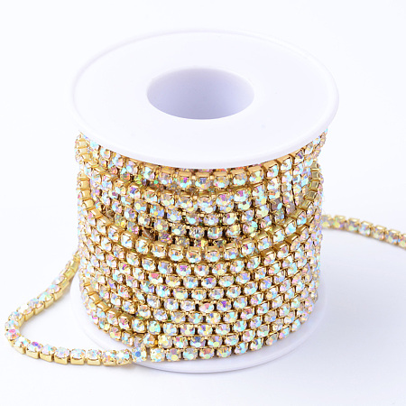 Brass Rhinestone Strass Chains CHC-T001-SS18-02C-1