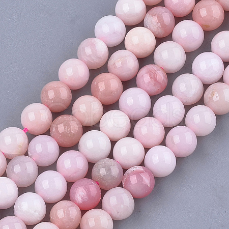 Natural Pink Opal Beads Strands X-G-S333-8mm-017-1