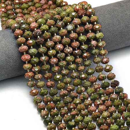 Natural Unakite Beads Strands G-P573-A04-01-1