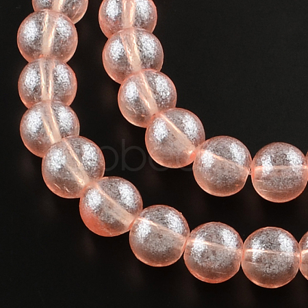 Transparent Spray Painted Glass Bead Strands DGLA-R050-6mm-03-1
