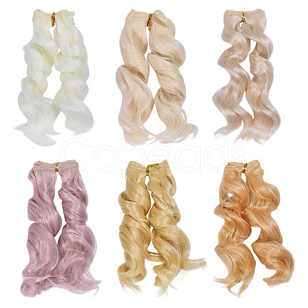 4Pcs 4 Colors High Temperature Fiber Doll Hairs DIY-GL0006-24A-1