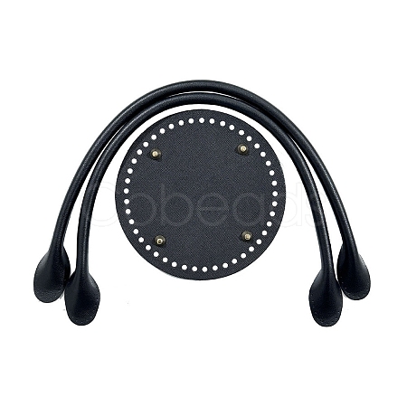 PU Leahter Knitting Crochet Round Bags Bottom and Bag Handles PW-WGDBD8B-07-1