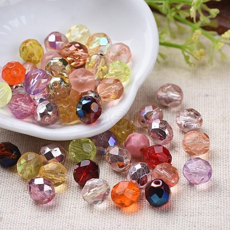 Electroplate & Transparent Czech Glass Beads GLAA-O018-24-1