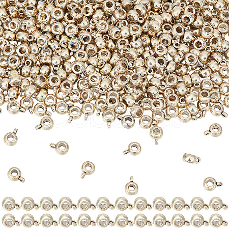 400Pcs Tibetan Style Alloy Rondelle Tube Bails TIBE-SC0009-42AS-1
