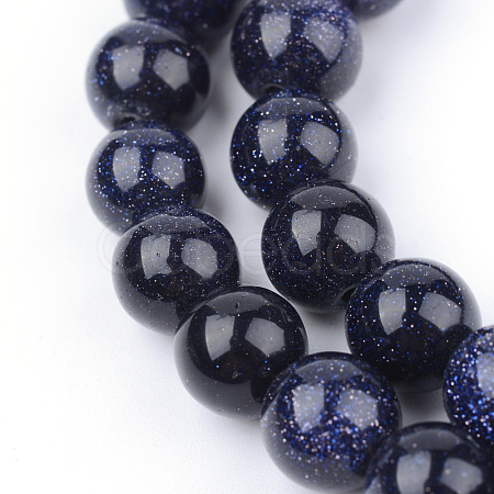 Synthetic Blue Goldstone Beads Strands X-G-Q462-10mm-28-1