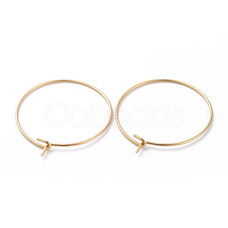 316 Surgical Stainless Steel Hoop Earring Findings STAS-J025-01C-G-1