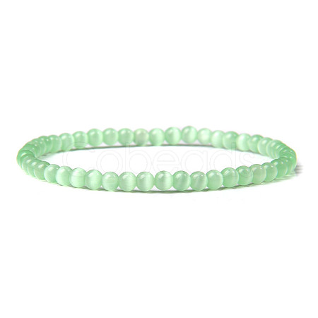 4mm Round Cat Eye Beads Bracelet for Men KG3069-4-1