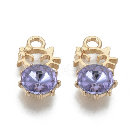 Alloy Rhinestones Pendants PALLOY-T073-02B-RS-1