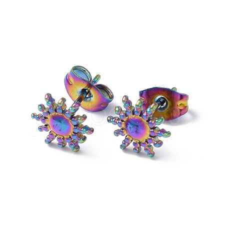 Ion Plating(IP) 304 Stainless Steel Stud Earring for Women EJEW-I285-20MC-1