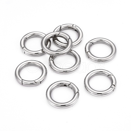 Tarnish Resistant 304 Stainless Steel Spring Gate Rings X-STAS-E055-23-1