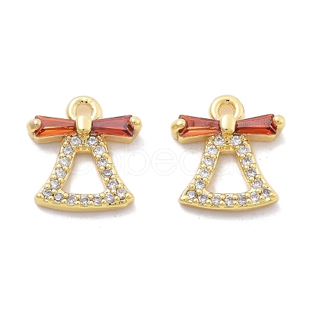 Brass Micro Pave Cubic Zirconia Pendants KK-B134-37G-1