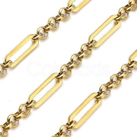 Ion Plating(IP) 304 Stainless Steel Oval Link Chains CHS-G039-13G-1