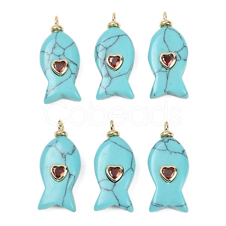Synthetic Turquoise Pendants G-Z134-06G-03-1