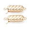 Rack Plating Brass Box Clasps, Long-Lasting Plated, Rectangle, Real 18K Gold Plated, 20x6x5mm, Hole: 1mm