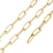 316L Surgical Stainless Steel Flat Paperclip Chains, Drawn Elongated Cable Chains, with Spool, Soldered, Real 18K Gold Plated, 12x4x1mm, about 164.04 Feet(50m)/Roll