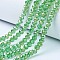 Electroplate Glass Beads Strands, AB Color Plated, Faceted, Rondelle, Light Green, 10x8mm, Hole: 1mm, about 63~65pcs/strand, 49~50cm