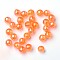 Eco-Friendly Transparent Acrylic Beads, Round, AB Color, Dark Orange, 4mm, Hole: 1.5mm, about 1700pcs/50g