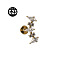 G23 Titanium with Clear Cubic Zirconia Threadless Labrets, Moon, Golden, 8mm, Pin: 1.2mm