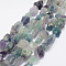 Raw Rough Natural Fluorite Bead Strands, Nuggets, 15~20x14~18x10~14mm, Hole: 1mm, about 25pcs/strand, 14.9 inch(38cm)