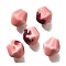 Handmade Porcelain Beads, Rhombus, Pink, 11.5x10mm, Hole: 2mm