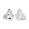 Alloy Crystal Rhinestone Pendants, Duck Charms, Platinum, 15.5x13x3mm, Hole: 1.5mm