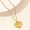 Love Heart Stainless Steel Pandant Necklace, Golden, Lock, 15.75 inch(40cm)