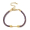 Braided Nylon Cord Bracelet Making, with Golden Tone 304 Stainless Steel Lobster Claw Clasps and Brass Findings, Purple, 6-7/8 inch(17.5cm), Pin: 1mm