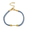 Braided Nylon Cord Bracelet Making, with Golden Tone 304 Stainless Steel Lobster Claw Clasps and Brass Findings, Cornflower Blue, 6-7/8 inch(17.5cm), Pin: 1mm