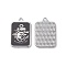 Acrylic Pendants, with Platinum Tone Alloy Findings, Lead Free & Cadmium Free, Rectangle, Black, 36.5x25x3mm, Hole: 3mm