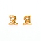 Alloy Slide Charms, with Crystal Rhinestone and Initial Letter A~Z, Letter.R, R: 11.5x11.5x4mm, Hole: 1.5x8mm