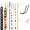 Globleland 8Pcs 8 Style Iron & Plastic & Acrylic Curb Chains Neck Strap for Eyeglasses, Round Beaded Eyeglasses Chains, Golden Brass Satellite Chains with Rubber Loop Ends, Mixed Color, 70~76cm, 1Pc/style