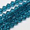 Imitate Austrian Crystal Bicone Glass Beads Strands, Grade AA, Faceted, Steel Blue, 5x5mm, Hole: 1mm, about 55pcs/strand, 26cm