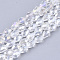 Electroplate Glass Beads Strands, AB Color Plated, Faceted, Teardrop, Clear AB, 7.5~8x6mm, Hole: 1mm, about 66~68pcs/strand, 22.6 inch