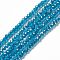 Electroplate Glass Beads Strands, AB Color Plated, Faceted Rondelle, Cadet Blue, 2.9~3.3x2mm, Hole: 0.5mm, about 165~170pcs/strand, 16.7 inch