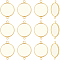 Beebeecraft 30Pcs 304 Stainless Steel Cabochon Connector Settings, Plain Edge Bezel Cups, Flat Round, Real 18K Gold Plated, Tray: 16mm, 25x18x2mm, Hole: 2~2.4mm