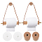 Globleland 2 Sets 2 Colors Wood & Brass Toilet Wall Hanging Perforated Rope Holder, for Roll Paper Wall Shelf Bathroom Accessories, Mixed Color, 175.5x30mm, 1 set/color