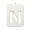 Non-Tarnish 304 Stainless Steel Pendants, Rectangle with Alphabet, Hollow, Letter.N, 32x22x1mm, Hole: 1.5mm